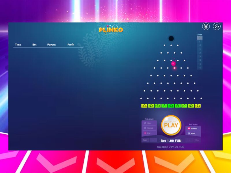 Haz tus apuestas en Rivalo o juega a la tragaperras Plinko